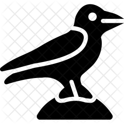 256x256 Raven Icon Of Glyph Style