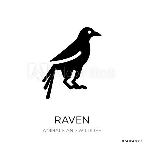 500x500 Raven Icon Vector On White Background, Raven Trendy Filled Icons