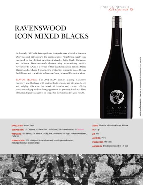 464x600 Ravenswood Single Vineyard Designate Icon Mixed Blackstasting