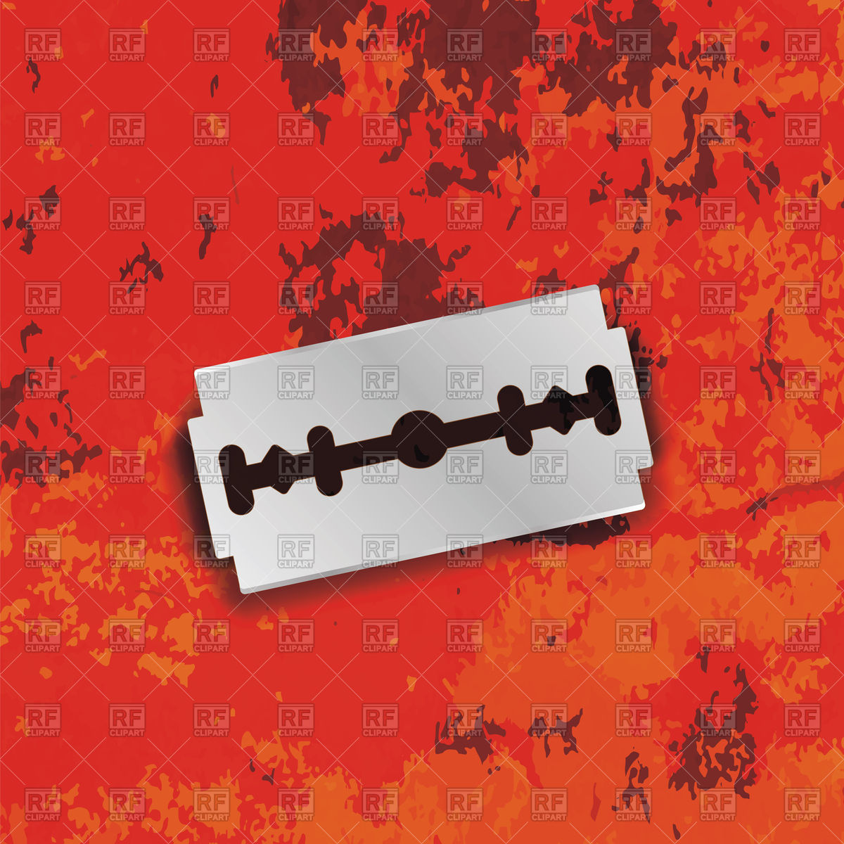 1200x1200 Razor Blade Icon On Grunge Red Background Vector Image