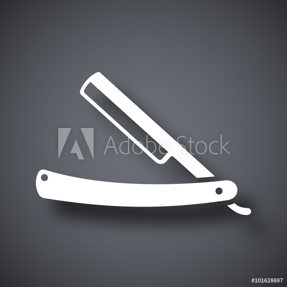 1000x1000 Fotografie, Obraz Vector Straight Razor Icon Posters Cz