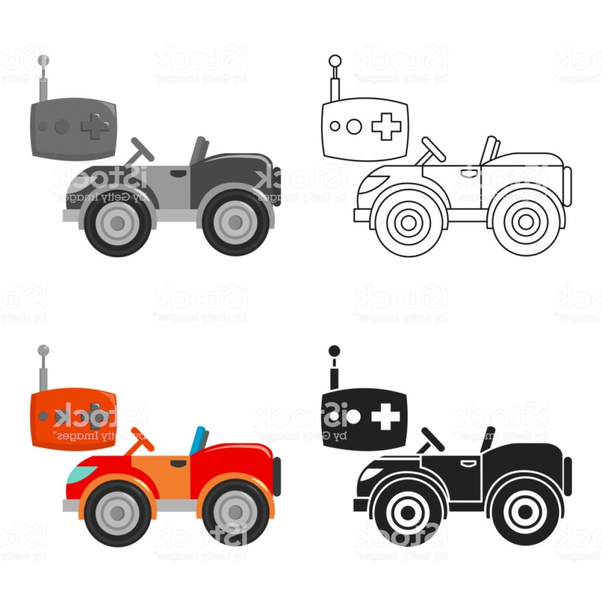 1228x1228 Rc Car Icon In Cartoon Style Isolated On White Background Play