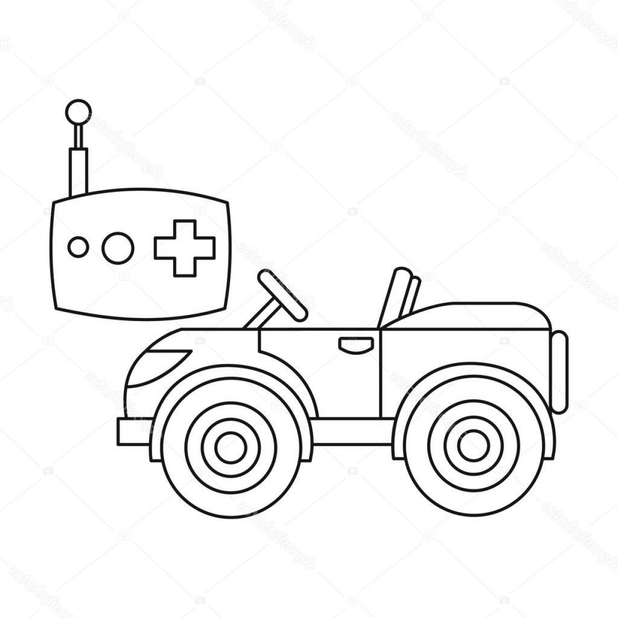 1228x1228 Stock Illustration Rc Car Icon In Outline Handandbeak