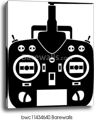 305x390 Vector Remote Control Rc Transmitter Black Icon, Canvas Print