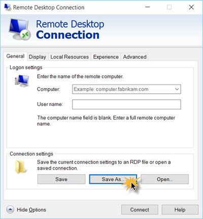 400x430 Create Remote Desktop Connection Shortcut In Windows