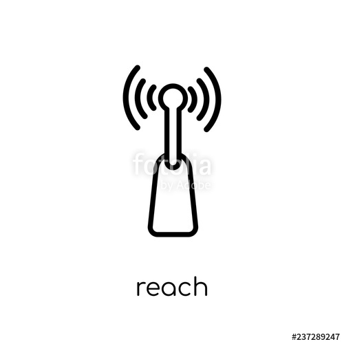 500x500 Reach Icon Trendy Modern Flat Linear Vector Reach Icon On White