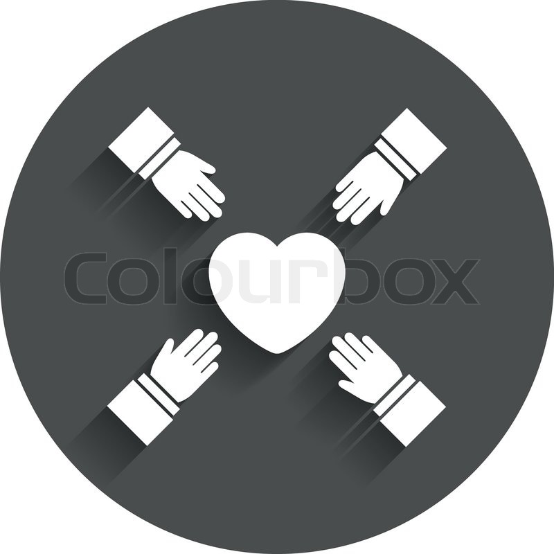 800x800 Hands Reach For Heart Sign Icon Save Stock Vector Colourbox