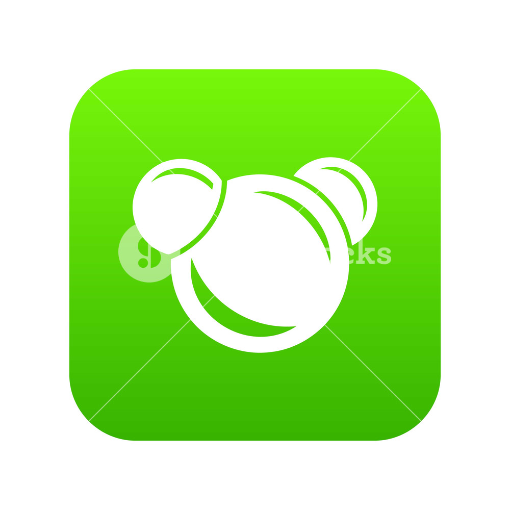 1000x1000 Molecule Reaction Icon Green Vector Isolated On White Background