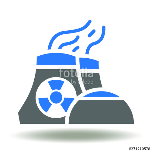 500x500 Nuclear Power Plant Icon Vector Atomic Energy Production Reactor