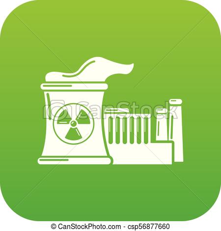 450x470 Atomic Reactor Icon Green Vector Isolated On White Background