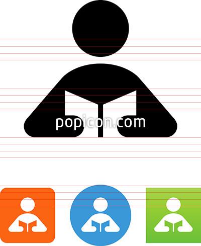 Person Reading A Book Icon 400x489 Person Reading A Book Icon