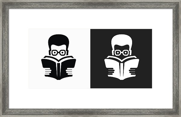 Reading Book Icon On Black And White Vector Backgrounds Framed 600x388 Reading Book Icon On Black And White Vector Backgrounds Framed