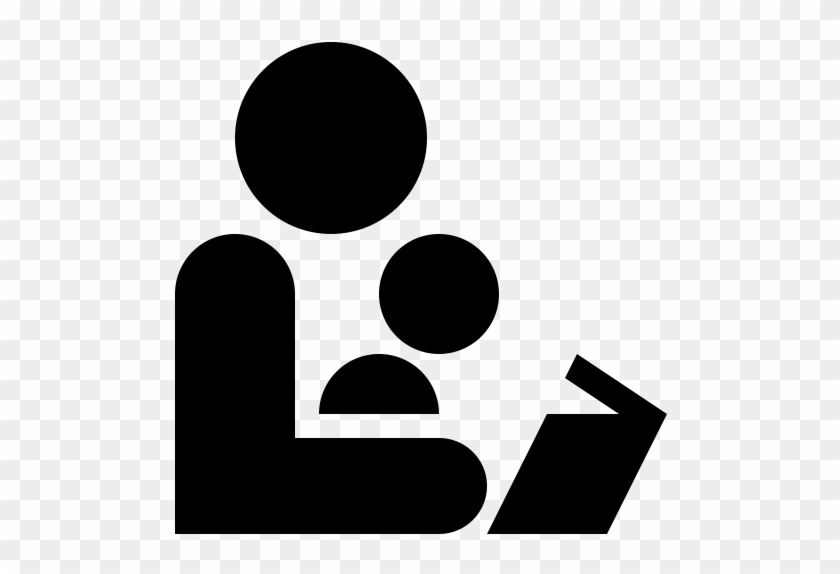 Black And White Icon Of An Adult Reading To A Child 840x574 Black And White Icon Of An Adult Reading To A Child