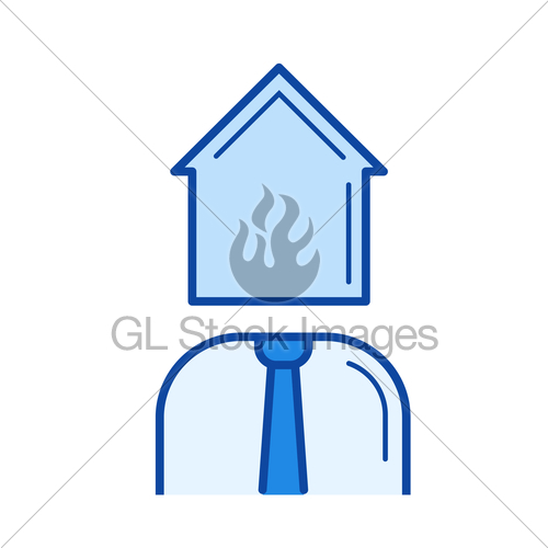 500x500 Real Estate Agent Line Icon Gl Stock Images
