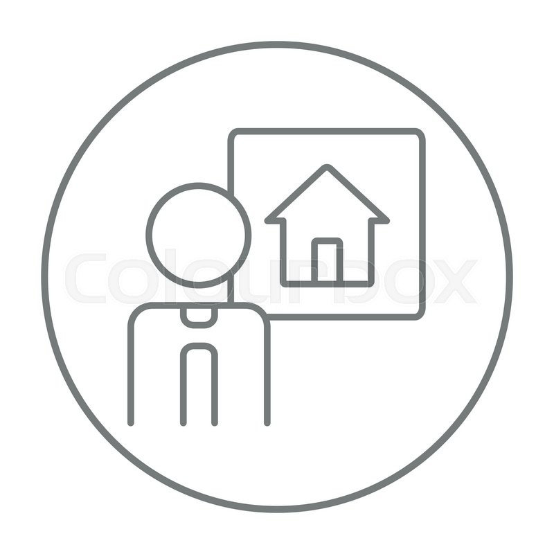 800x800 Real Estate Agent Line Icon For Web, Stock Vector Colourbox