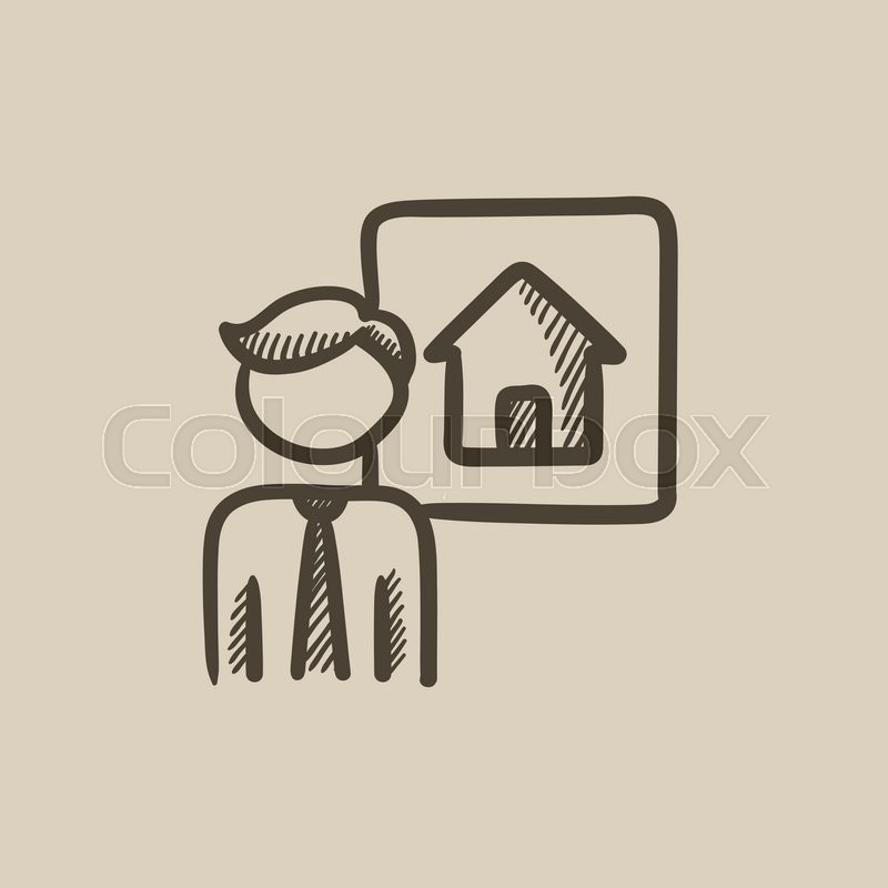 800x800 Real Estate Agent Vector Sketch Icon Stock Vector Colourbox