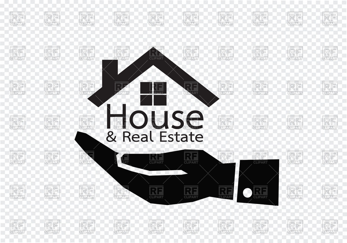 1200x841 Real Estate Concept Hand And Home Icon Vector Image