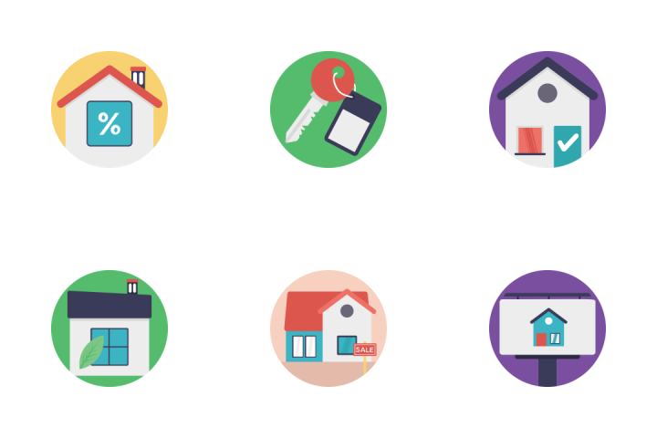 720x480 Download Real Estate Flat Icons Icon Pack