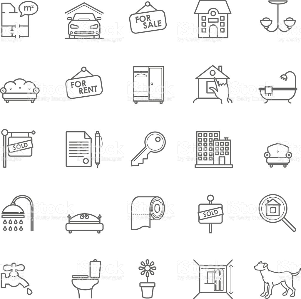 1024x1018 Real Estate Icon Set