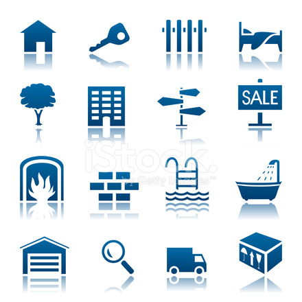 440x440 Real Estate Icon Set Stock Vector