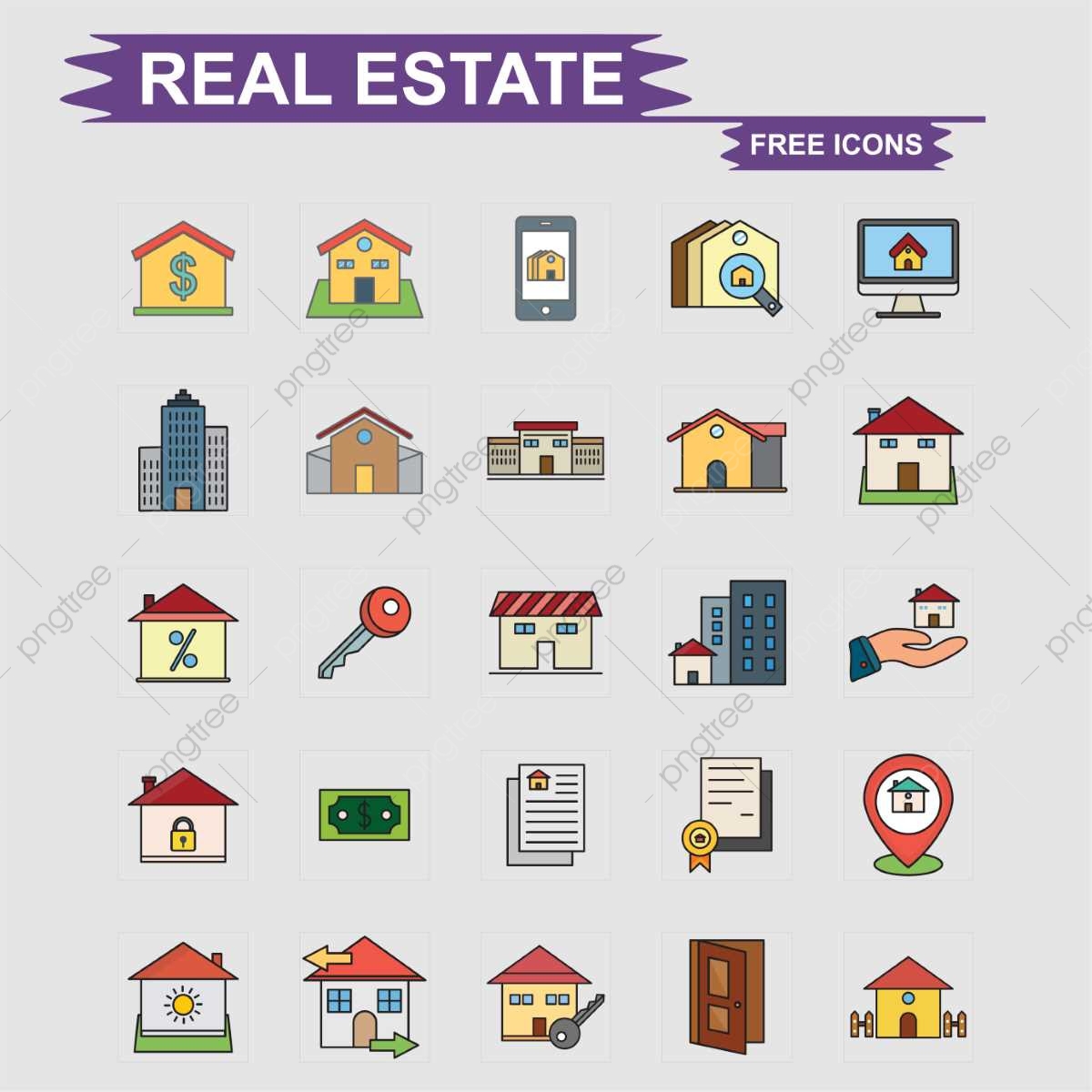 1200x1200 Real Estate Icons Set Vector, Estate, Real, Icon Png And Vector