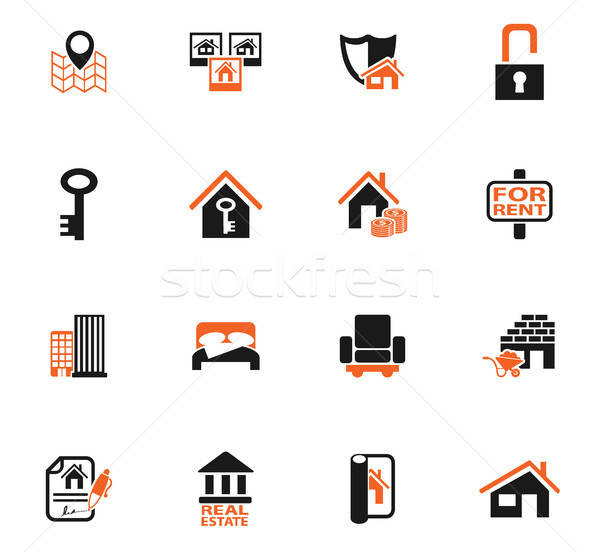 600x552 Real Estate Icon Set Vector Illustration Maksim Rybak