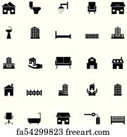 180x195 Free Art Print Of Real Estate Objects And Icons Real Estate