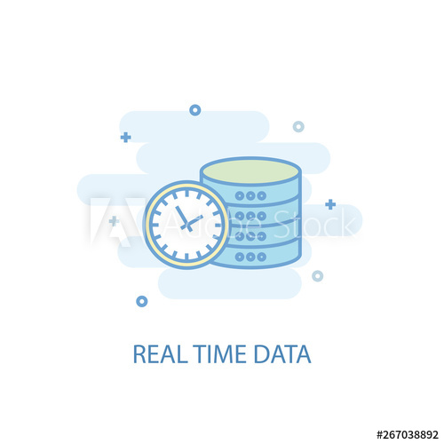500x500 Real Time Data Line Trendy Icon Simple Line, Colored Illustration