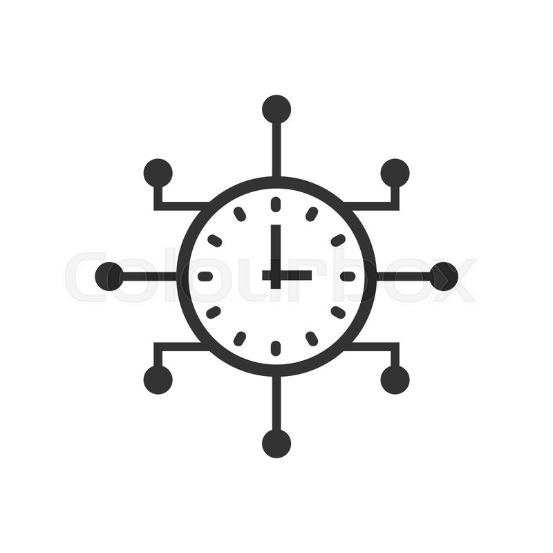 800x800 Real Time Icon In Flat Style Clock Stock Vector Colourbox