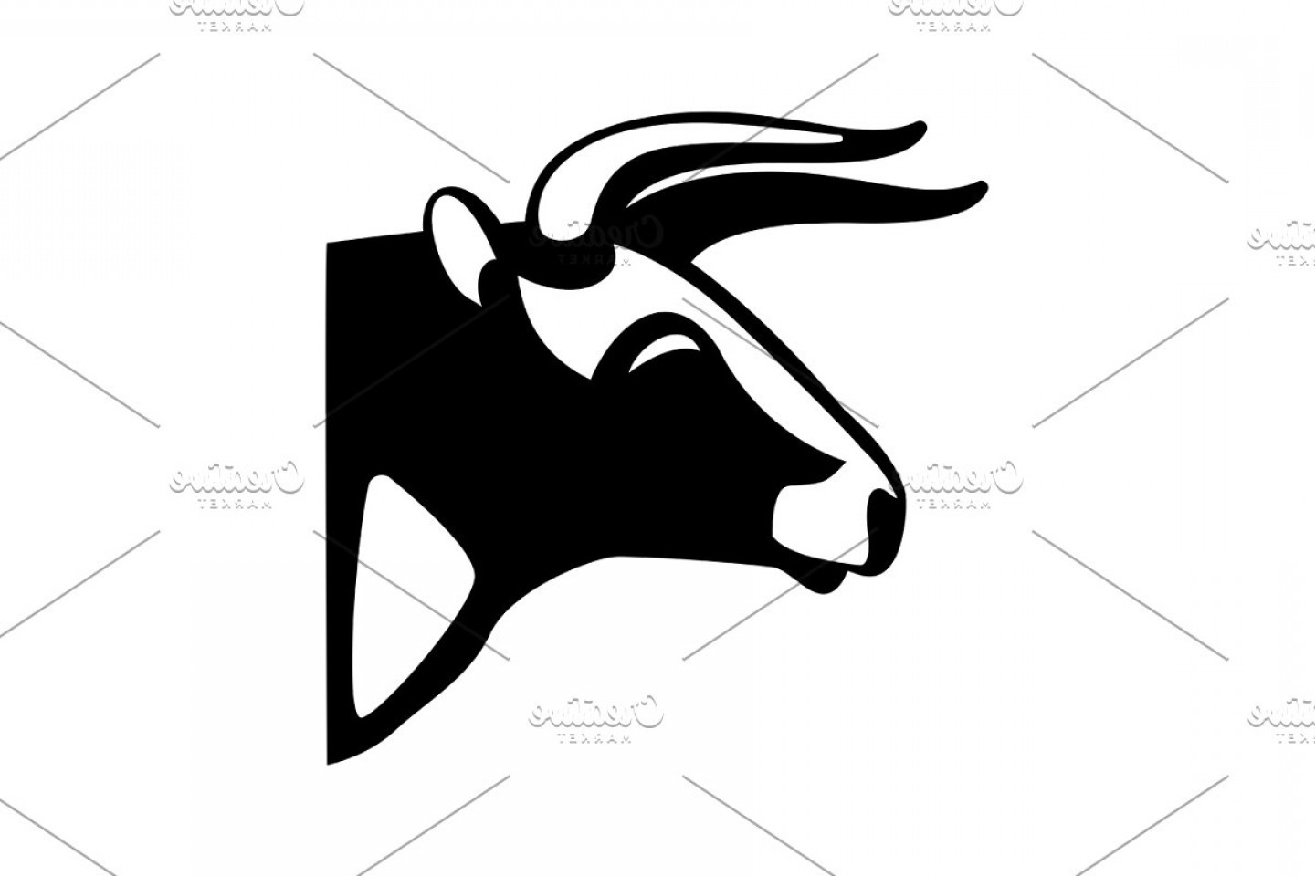 1440x960 Bull Head Black Silhouette Realistic Icon Aggressive Male Of Cow