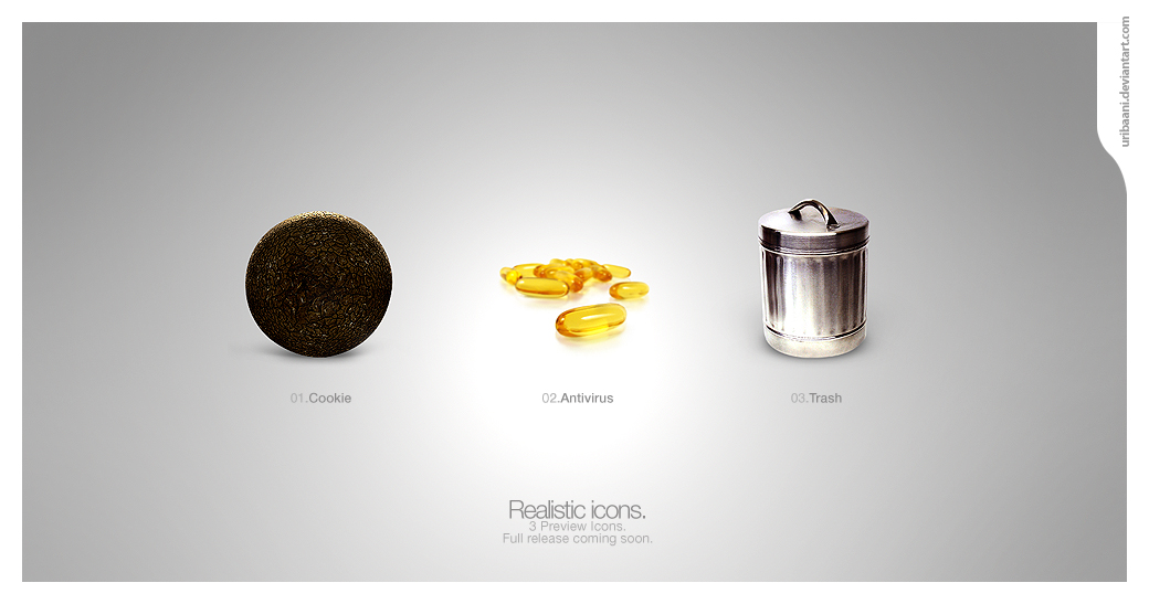 1040x547 Realistic Icons Preview Icons