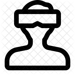 256x256 Virtual Reality Icon Of Line Style