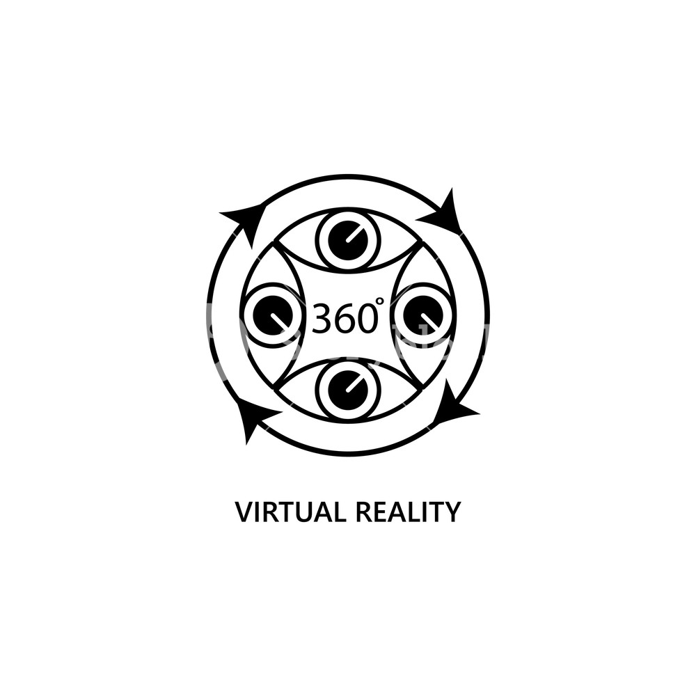 1000x1000 Virtual Reality Icon Vector Illustration Royalty Free Stock Image