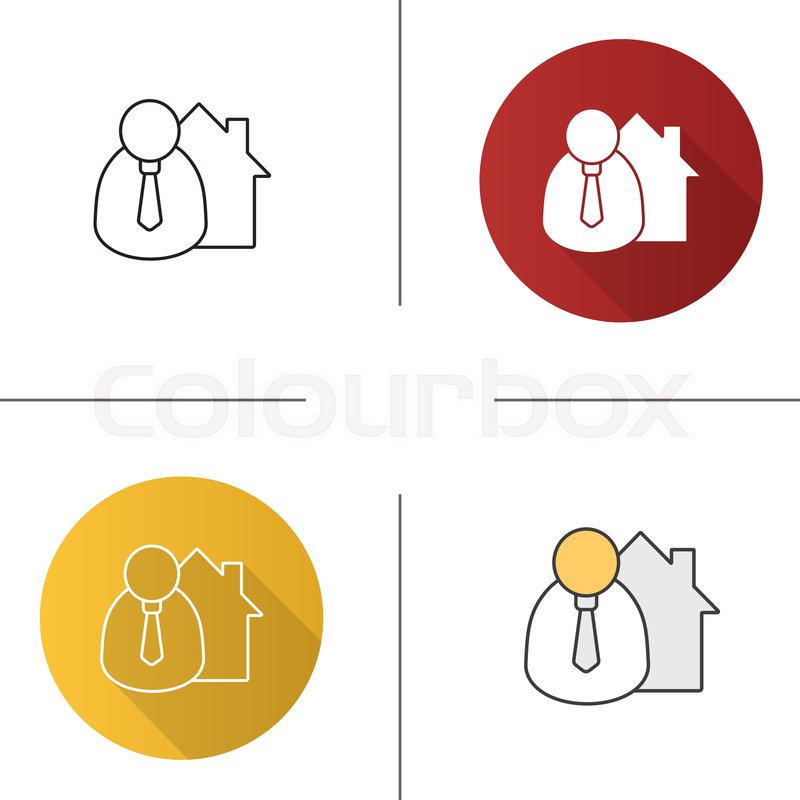 800x800 Broker, Realtor Icon Flat Design, Stock Vector Colourbox