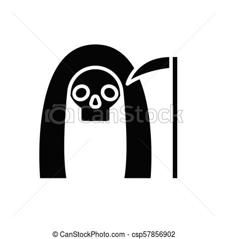 450x470 Grim Reaper Black Icon Concept Grim Reaper Flat Vector Symbol