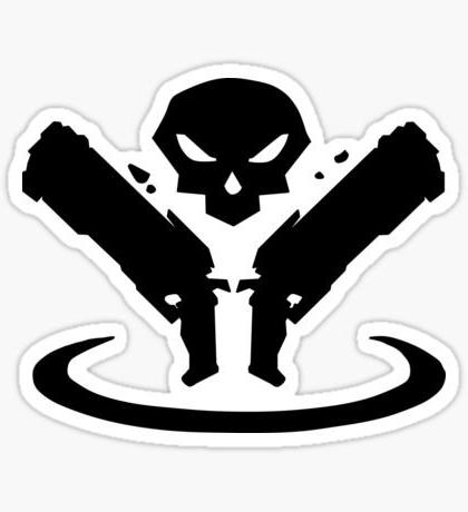 420x460 Overwatch Video Game Reaper Guns Icon Vinyl Stickers