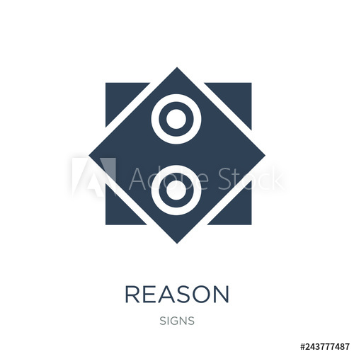 500x500 Reason Icon Vector On White Background, Reason Trendy Filled Icons