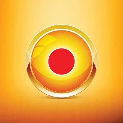 416x416 Vector Gold Multimedia Rec Icon Button, Premium Clipart
