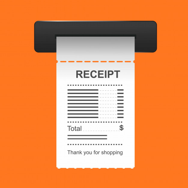 626x626 Receipt Icon In A Flat Style Isolated On A Colored Background