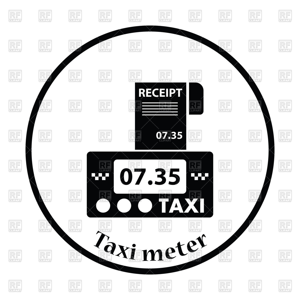 1200x1200 Taxi Meter With Receipt Icon Vector Image Of Icons And Emblems