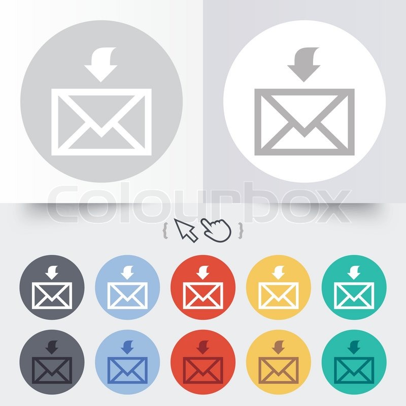 800x800 Mail Receive Icon Envelope Symbol Stock Vector Colourbox