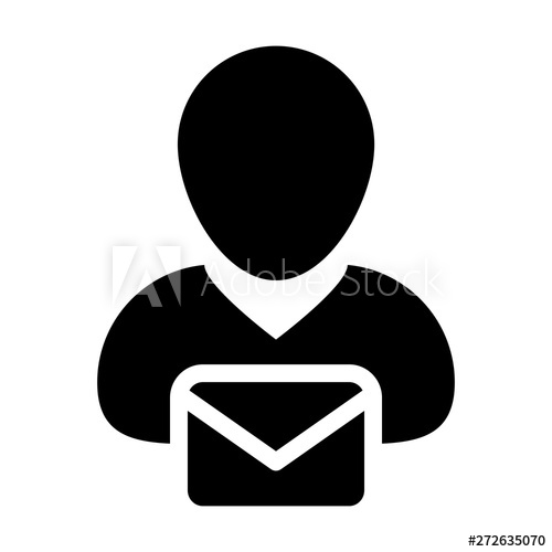 500x500 Receive Icon Vector Male User Person Profile Avatar With Envelope