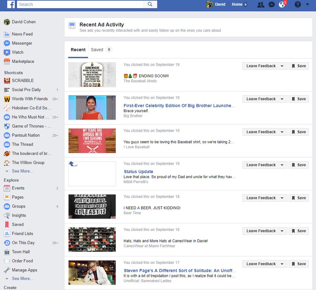 1005x923 Facebook Users Can Now Examine Their Recent Ad Activity Adweek