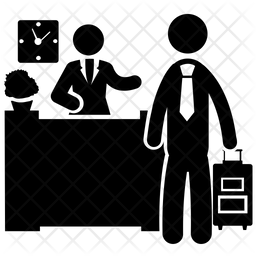 256x256 Hotel Reception Icon Of Glyph Style