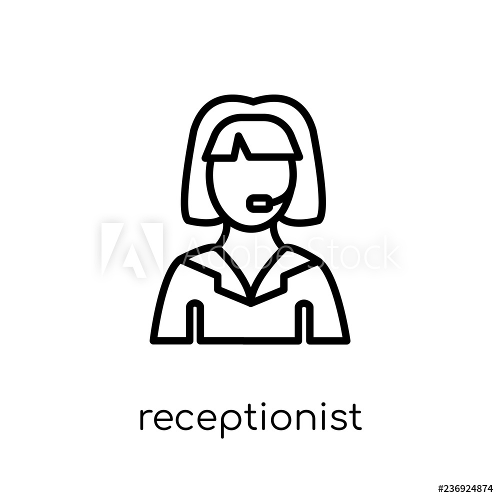 1000x1000 Photo Art Print Receptionist Icon From Hotel Collection