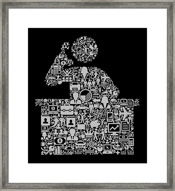 600x656 Receptionist Icon Business And Finance Vector Icon Pattern Framed