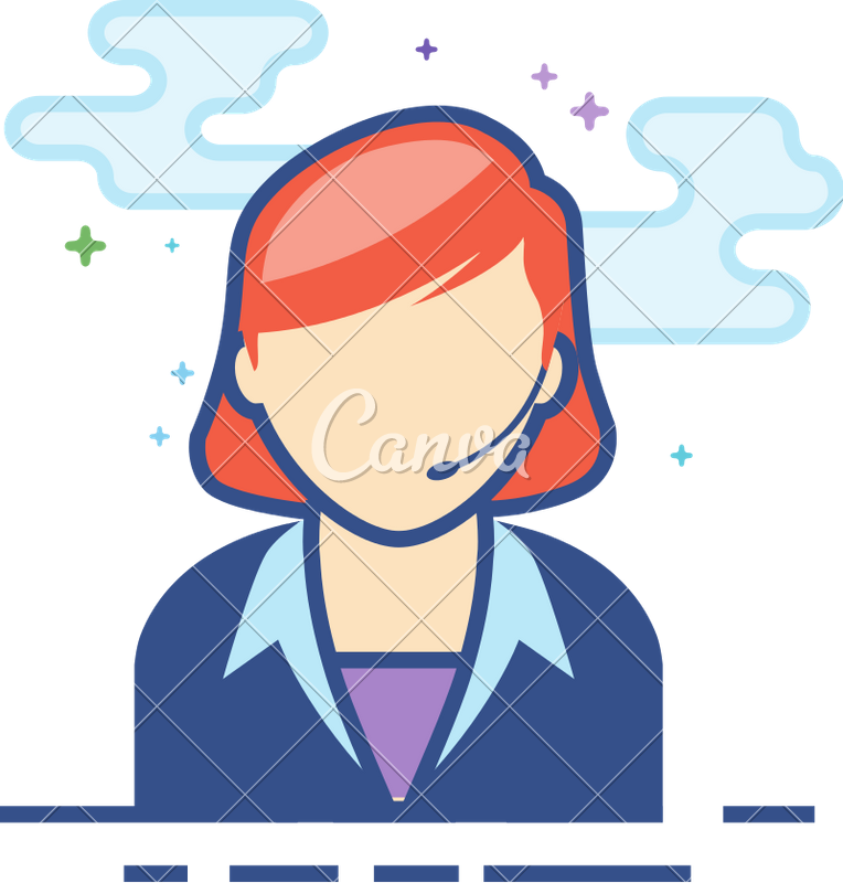 764x800 Flat Color Icon Female Receptionist