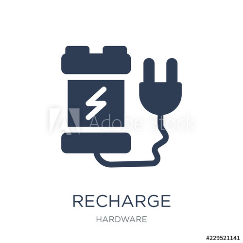 500x500 Recharge Icon Trendy Flat Vector Recharge Icon On White