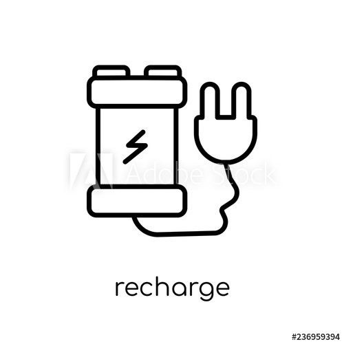 500x500 Recharge Icon Trendy Modern Flat Linear Vector Recharge Icon