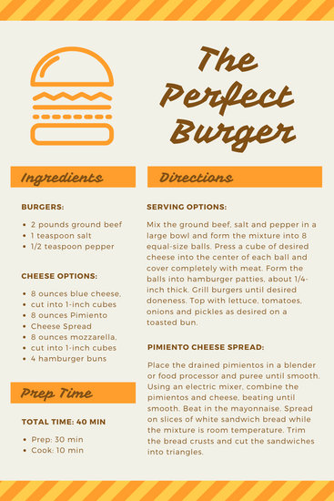 367x550 Orange Brown Icon General Recipe Card